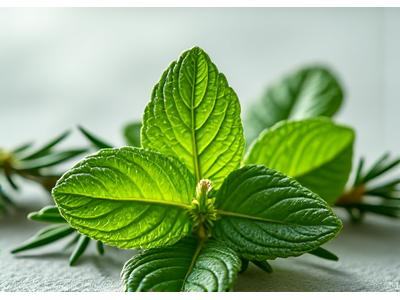 横浜産のミントとローズマリーの葉